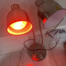 Commercial Food Heat Lamp with Dual Heads Electric Warmer Restaurant Kitchen