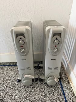 2 x 1500w electric oil filled radiant heaters