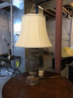 Designer wood lamps with silk shades