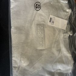 Supreme MM6 Maison Margiela Foil Box Logo Hooded Sweatshirt White - Size Small 