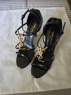 Black And Gold YSL Heels Size 40