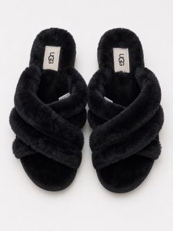UGG Fuzz Yeah Black Slides Women’s Size 8