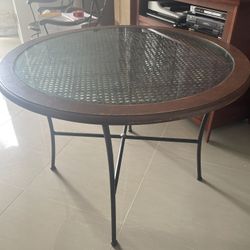 Glass Table and 02 Chairs