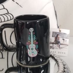 RAE DUNN Disney Pixar Coco "RECUERDAME" LL Double Sided Black Mug Day ofthe Dead