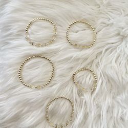 14K Gold Filled Bead Name/Stack Bracelets