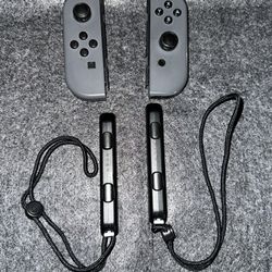 Nintendo Switch Official OEM Gray Joy-Cons Joycons With Straps