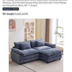 Distressed Blue Color Couch 