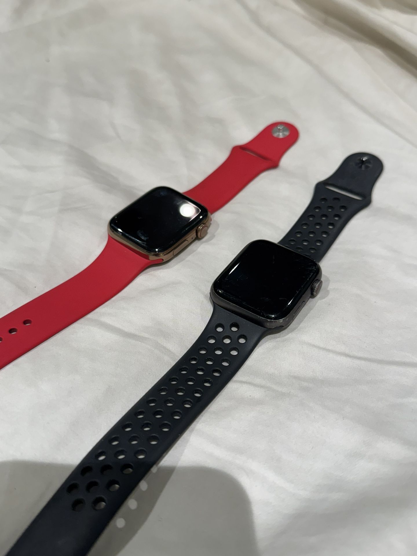Apple Watch Series 5s In Stainless Steel Gold And Nike Grey