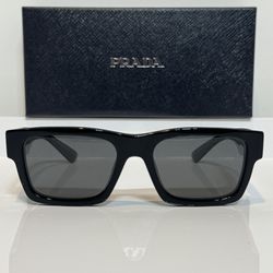New Prada Spr25z Black Bold Acetate Men’s Sunglasses 