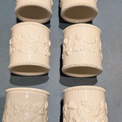 New Ceramic Napkin Rings,(6)