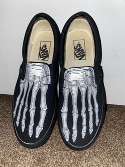 Vans Gothic Skeleton Feet Slip On Shoes