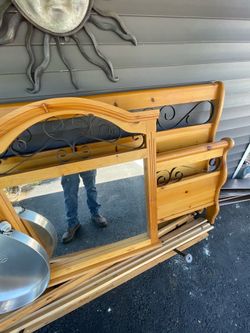 Bed frame and mirror