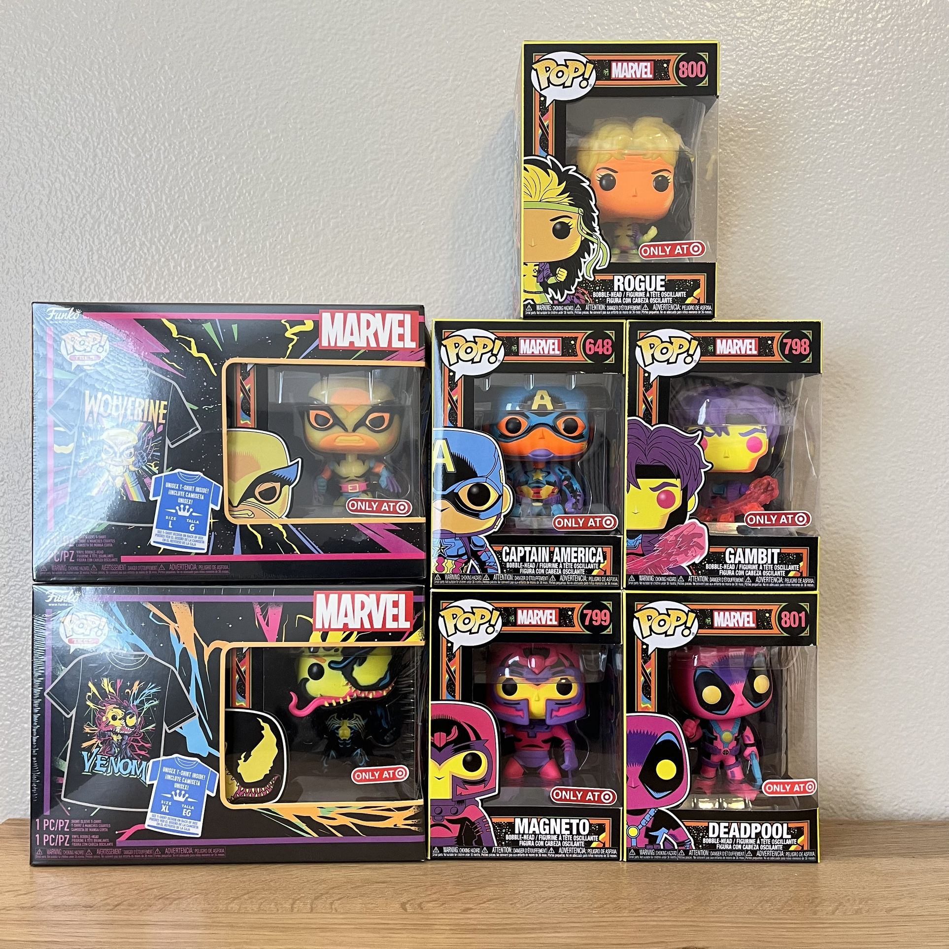 Funko - Deadpool - Gambit - Rogue- Magneto - Captain America- Wolverine - Venom