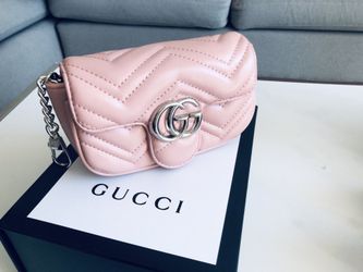 GG súper mini leather Blush marmont bag