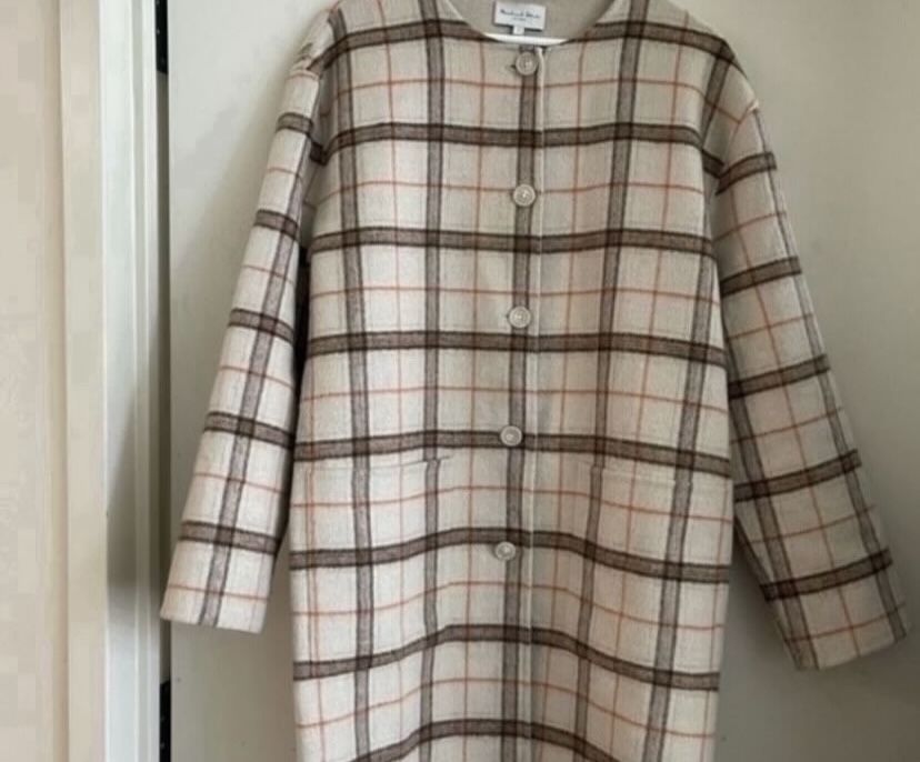 Michael Stars womens stylish plaid Coat BRAND NEW WITH TAGS (SIZE: SMALL) peacoat AUTHENTIC- $60