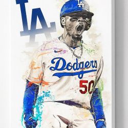 Mookie Betts Canvas Wall Art Decoration - In Stock For A Great Christmas Gift