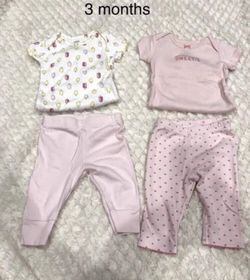 Lil girl pants and onesies 3 months