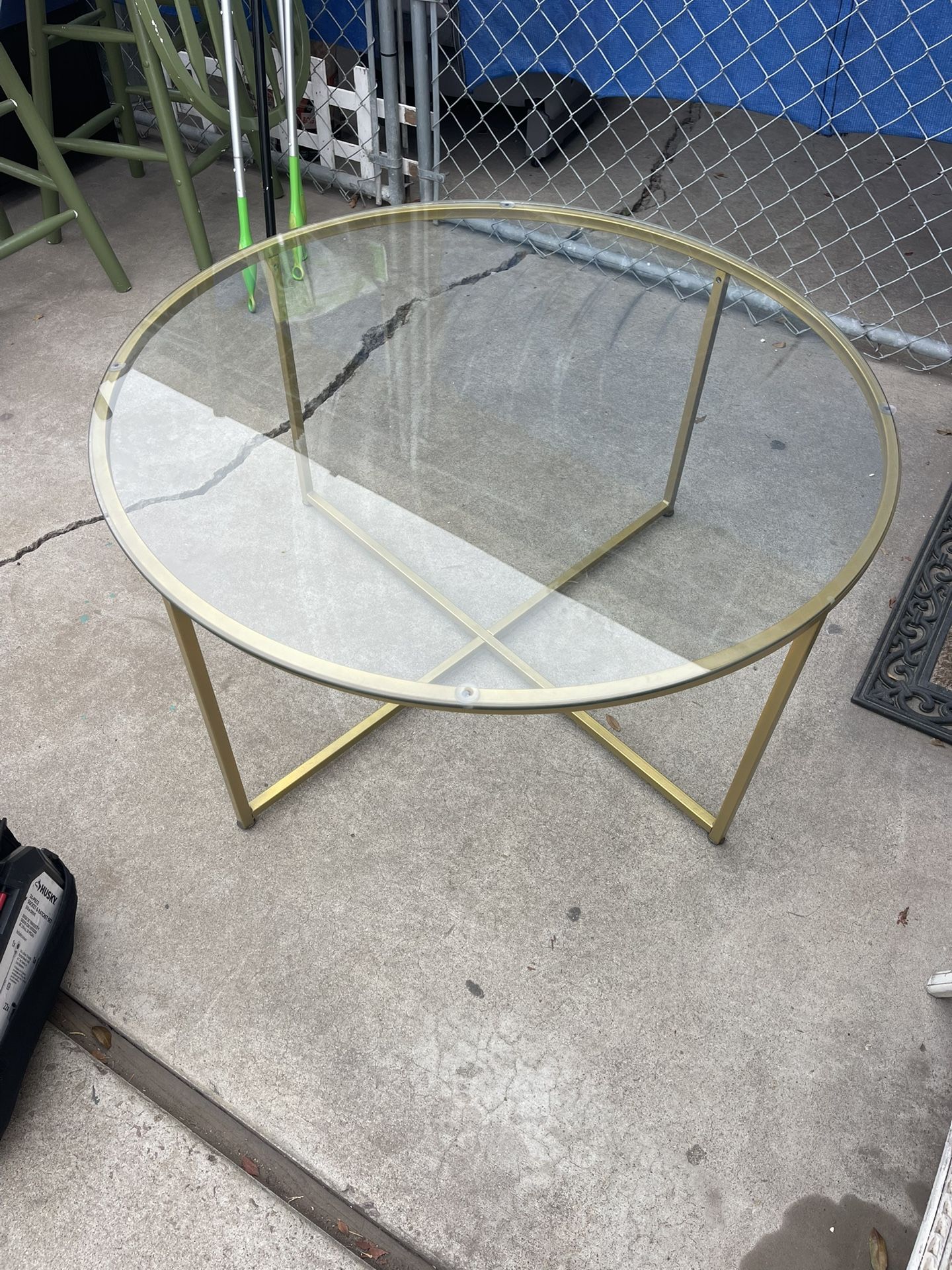 Glass coffee table