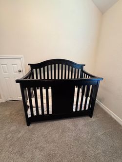 Black Wood Baby Crib