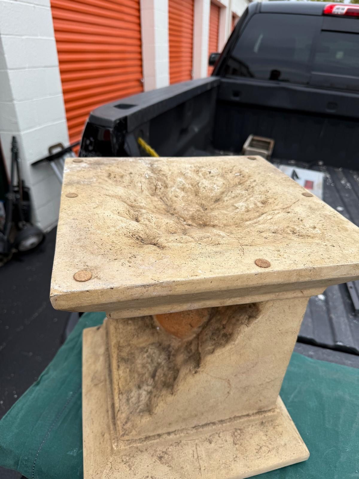 Vtg Adara End Table Plant Holder Needs To Be Cleaned No Cracks Sculpture Plaster Paris OBO