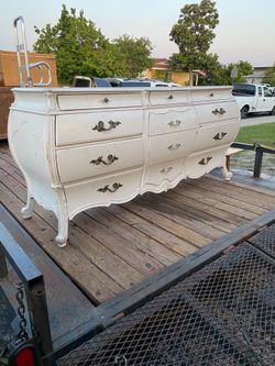 French provincial antique dresser decor