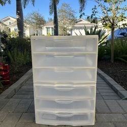 6 Drawer Plastic Storage Organizer Stackable