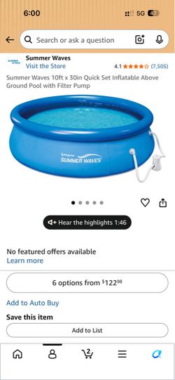 Summer Waves 10x30 Pool with Pump and Filter