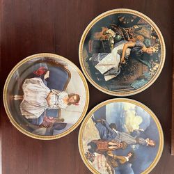 3 Norman Rockwell Rediscovered Women Collector Plates with COA  ($25 for all 3)