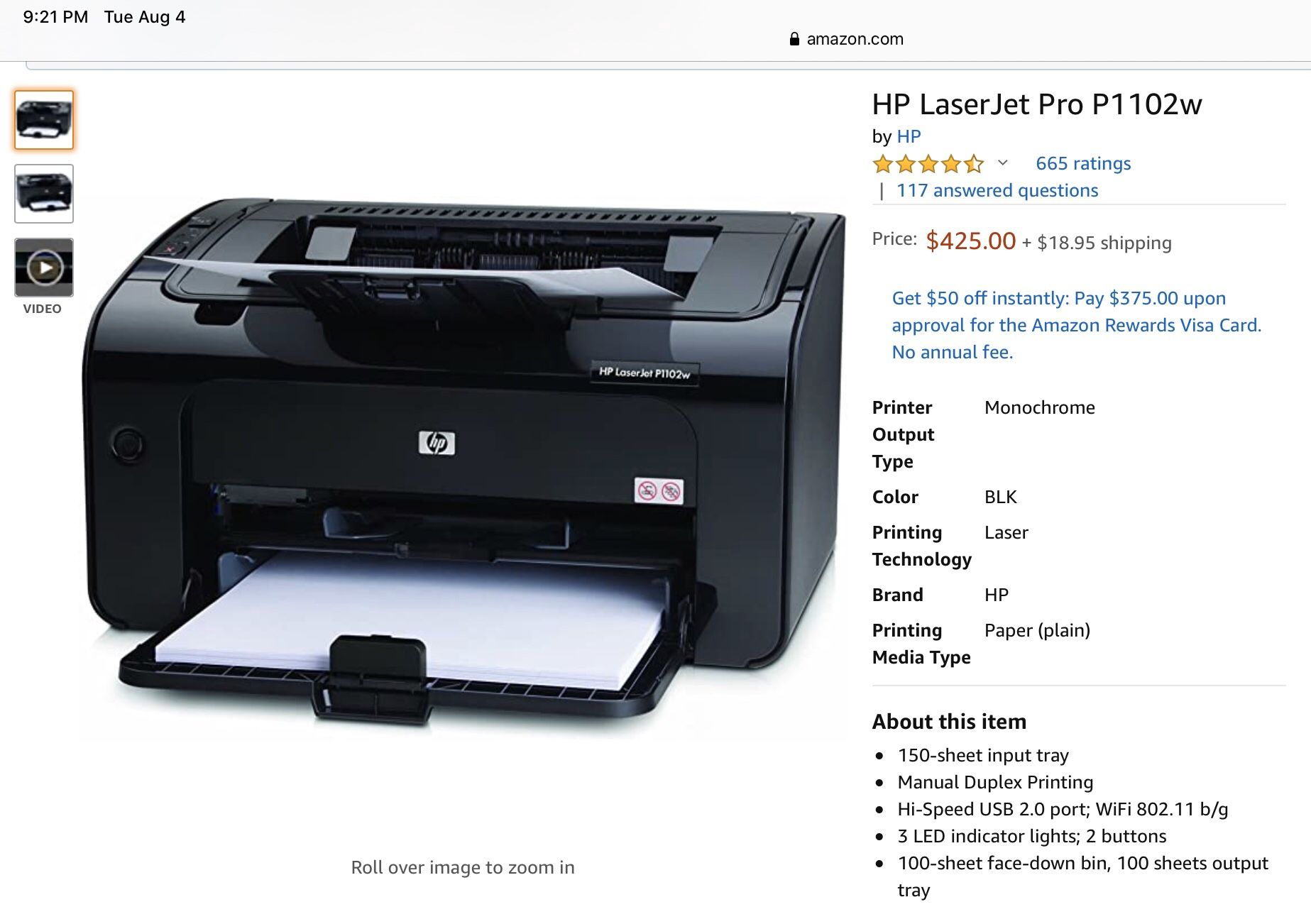 HP LaserJet Pro P1102w with two free toners