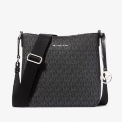 Michael Kors Black Jet Set Travel Small Signature Logo Messenger Bag , NEW WITH TAGS COMES IN GIFT BAG!