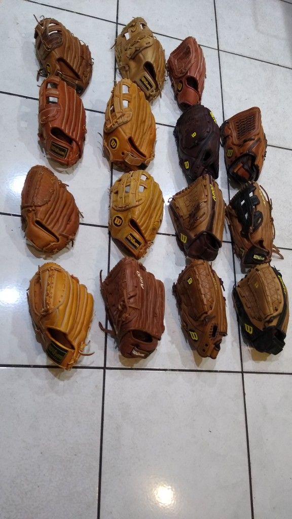 Left Handers Wilson Softball Baseball Gloves