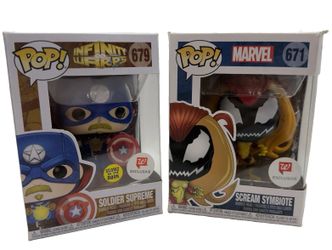 MARVEL FUNKO POPS! Soldier Supreme  679 Scream Symbiote 671 Exclusive Glow Dark