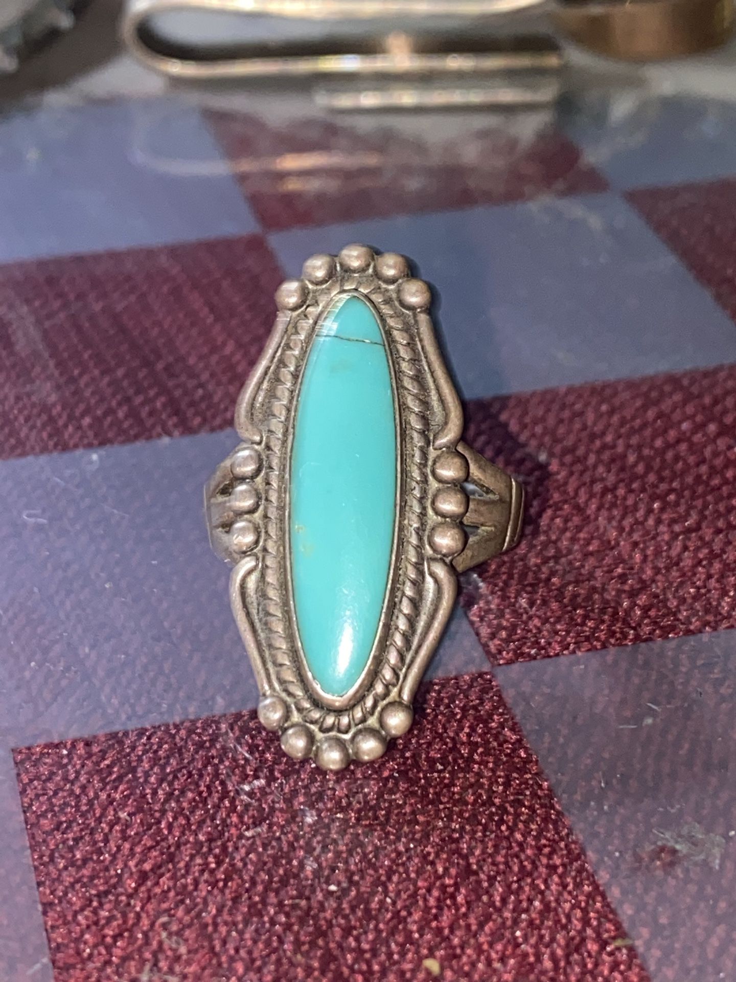 Vintage Navajo Sterling Silver Baby Blue Turquoise