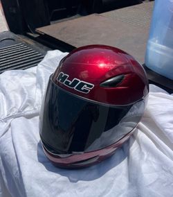 HJC motorcycle helmet full face with smoked visor small red