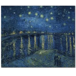 STARRY NIGHT BY VAN GOGH REPRODUCTION WALL ART 24x20icnh 
