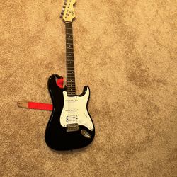 Guitar Used Black With One String Broke