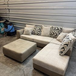 Costal Soft Tan Sectional Couch