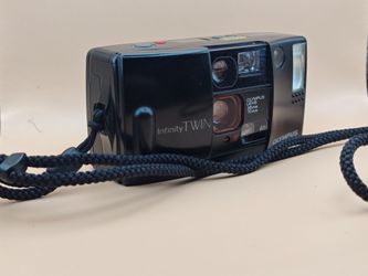 *FILM TESTED AND WORKS* Olympus Infinity Twin 35mm Film Camera