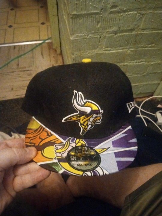 New Minnesota Vikings New Era 9FIFTY Snapback Hat Cap Black