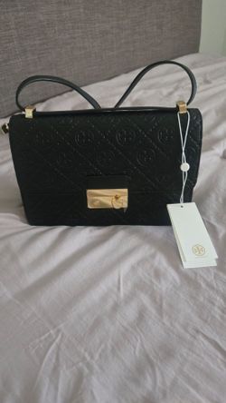 Black Embossed Chain-Strap Shoulder Bag – New With Tags