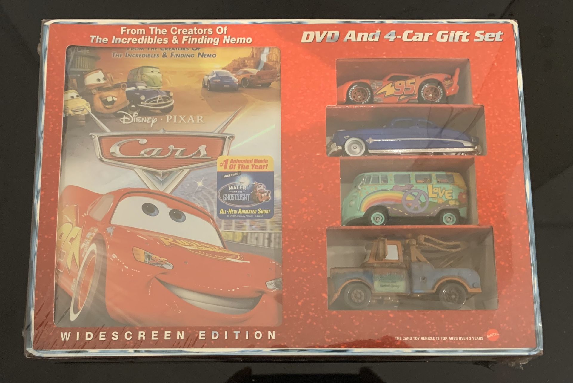 Rare - LIMITED EDITION - Disney/Pixar CARS Dvd & 4 Car Gift Set