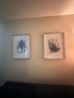 Set of 2 Framed Abstract Art Prints