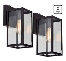 2 Pack Farmhouse
Exterior Wall Mount Lantern with Clear Glass, Outside Porch Lights