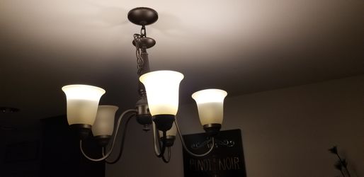 Bronze 5 light chandelier