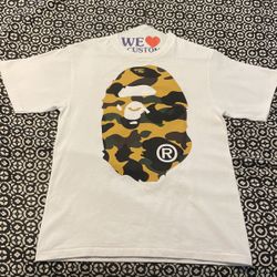 White 1st Camo Big Ape Head Tee 