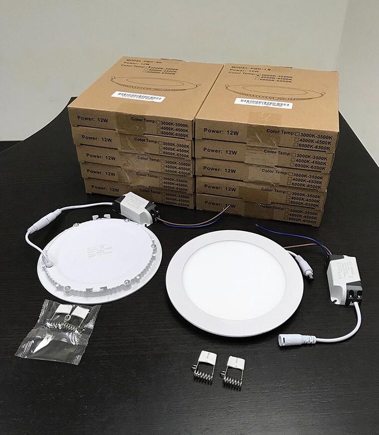 (New in box) $65 (set of 10pcs) Round 6” LED Recessed Ceiling Light 9W Lighting Fixture Lamp