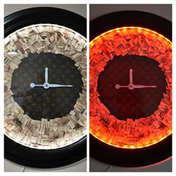Modern Abstract Reclaimed Wood Wall Clock Art LED