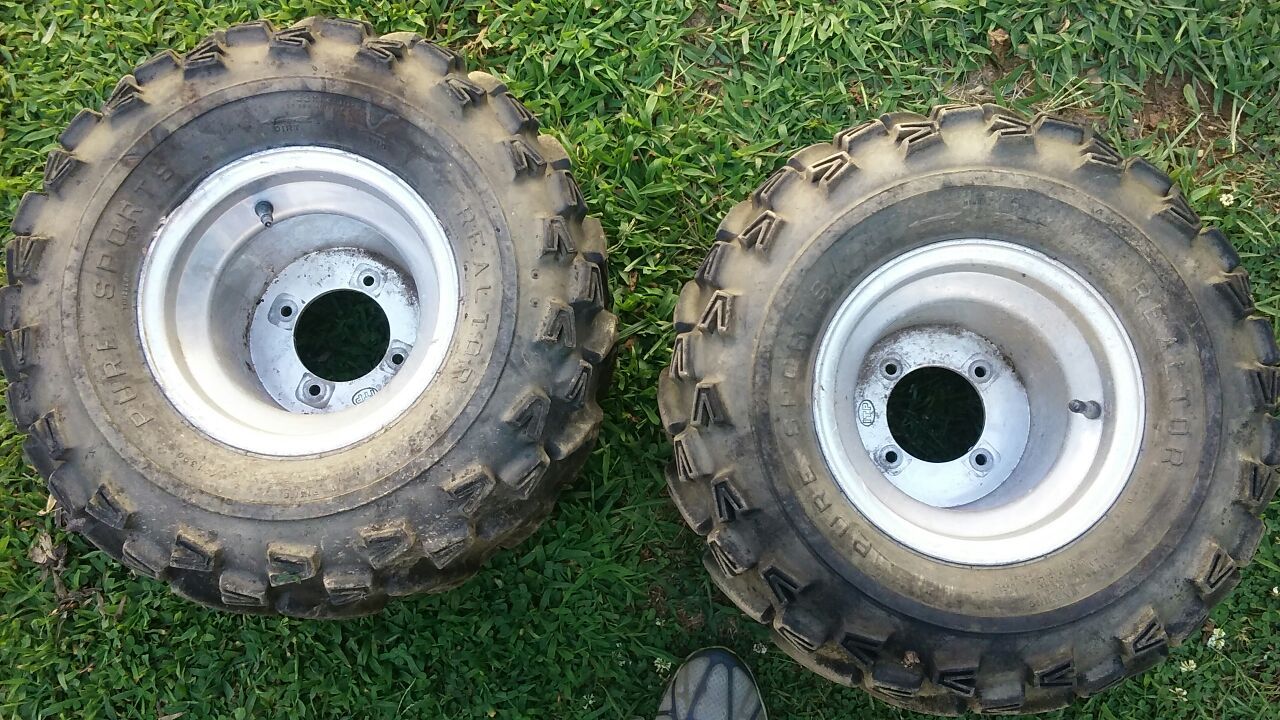 Tire Rim Ding Realator Atv tires and 22x12 rims in decent shape one rim has a dent at ...