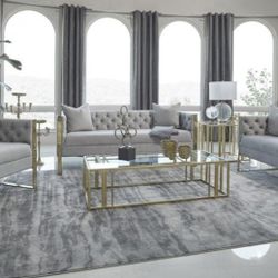 Eastbrook - 3 Piece Living Room Set - Pearl Silver