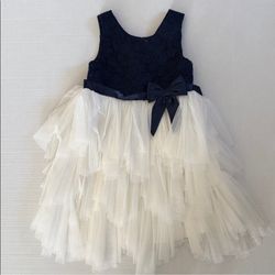 American Princess, Navy And White Kids Dress